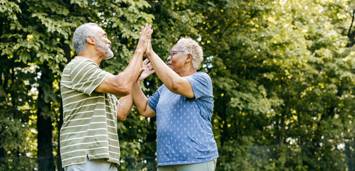 old man and women discusssing